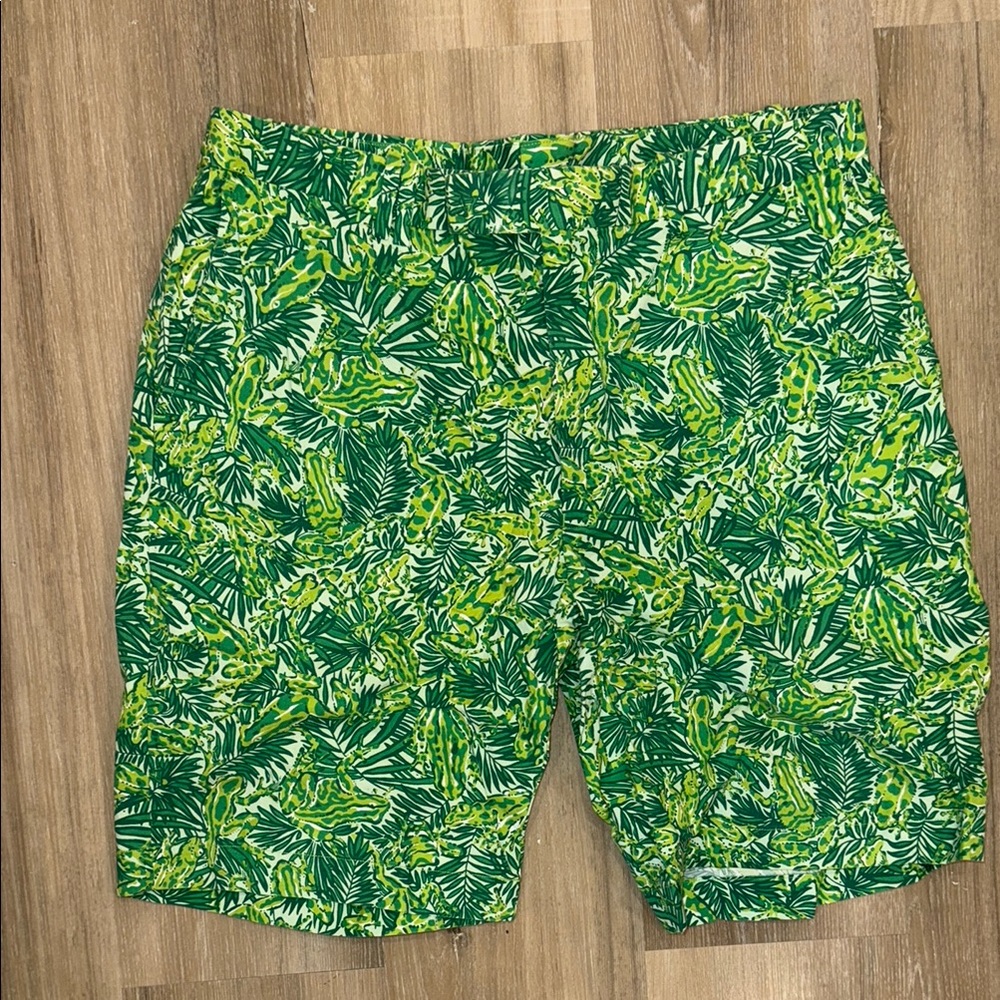 RLX Ralph Lauren Green and White Hybrid Shorts Tropical Print